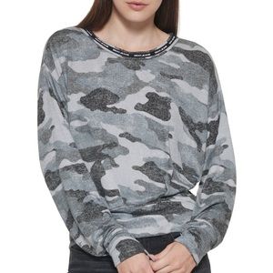 DKNY Camo long sleeve top with cross over back